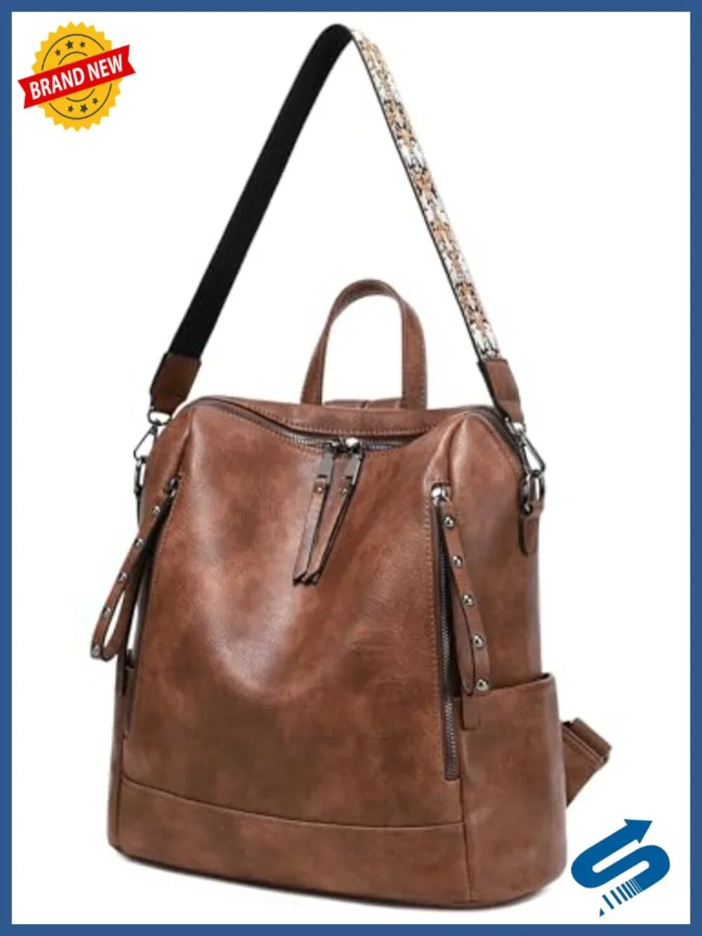 Women's Vegan Leather Fashion Backpack Purse Travel Laptop Daypack